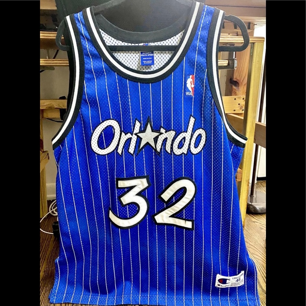 SHAQUILLE O'NEAL RARE 90’s NBA Authentic Champion Orlando Magic Jersey S 48